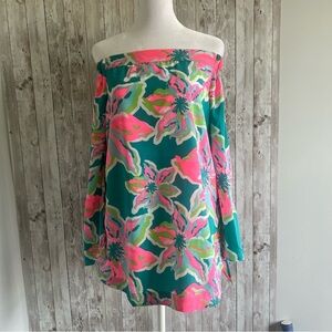Floral Off-Shoulder Blouse - Pink and Green Southern Frock XS